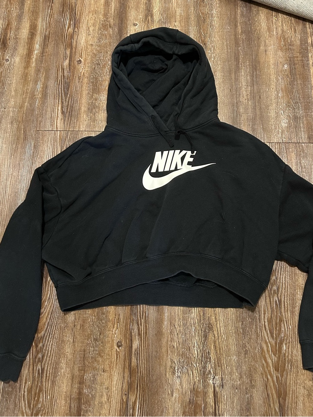 Women’s Nike Black Cropped Logo Athleisure Hoodie Size M
